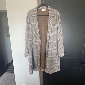 Plaid Brown/ TanWomen's Blazer/Coat